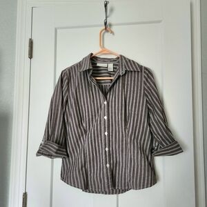Striped Button-Up Blouse